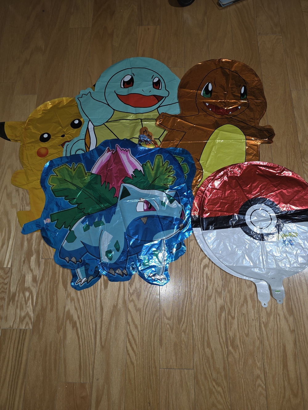 10Pcs Pokemon Large Foil Balloon: Pikachu, Charmander, Bulbasaur, Anime, Fi
